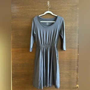 Wool& Fiona fit & flare dress in retired Slate Blue color
